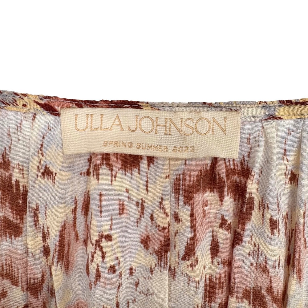Ulla Johnson Silk Floral Ruffle Midi Dress Sz 14 Ethereal Summer Wedding Luxe - Picture 6 of 16